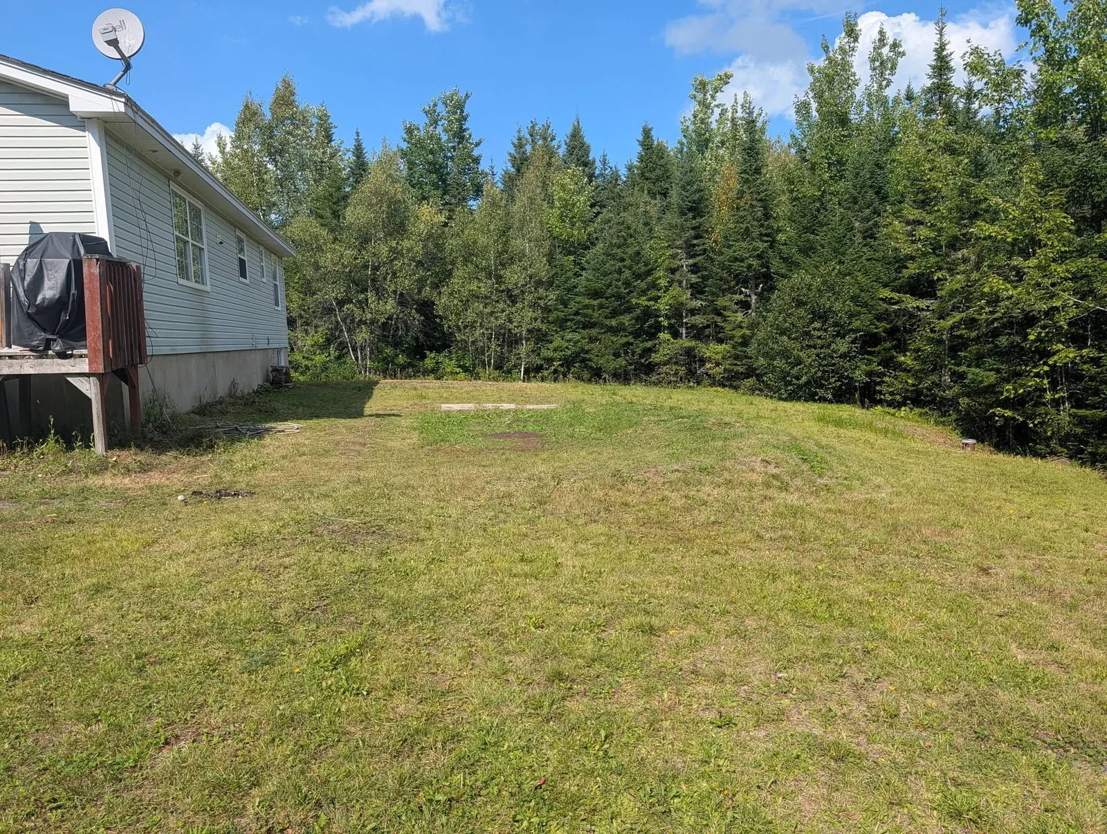 Backyard before gazebo and deck pad preparation